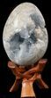Crystal Filled Celestine (Celestite) Egg - Blue Crystal Geode #41719-2